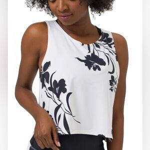 Perspective Fitwear Exercise Floral Crop Top (Size L)